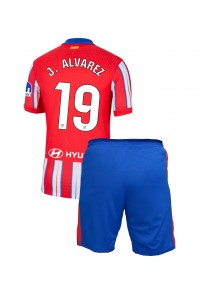 Atletico Madrid Julian Alvarez #19 Jalkapallovaatteet Lasten Kotipeliasu 2024-25 Lyhythihainen (+ Lyhyet housut)